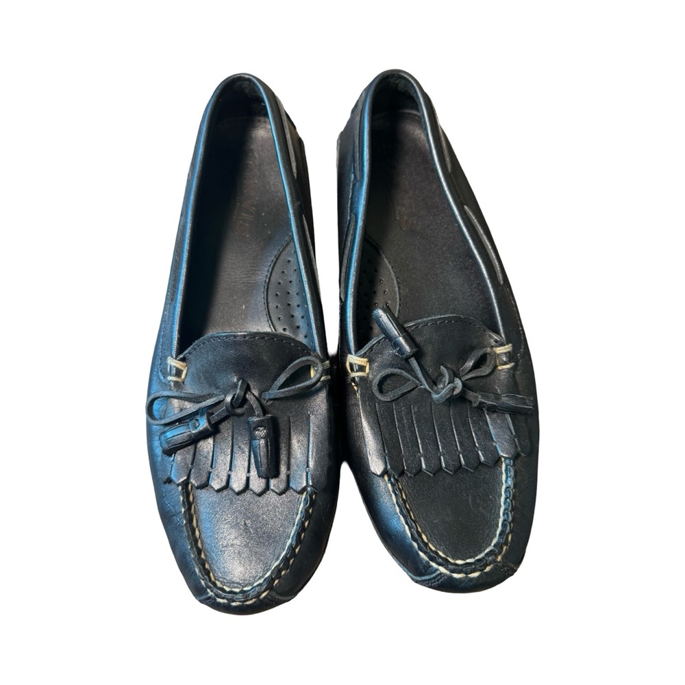Vintage Orvis Gokey women’s Black Leather Loafers Shoes size 10 ten - Picture 2 of 7
